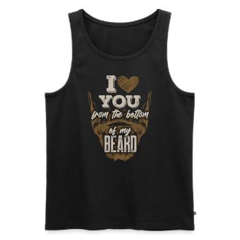 Beard Meme I Love You From My Beard Funny Beard Pu - Débardeur bio Premium Homme - noir - Devant - Michal (187cm)