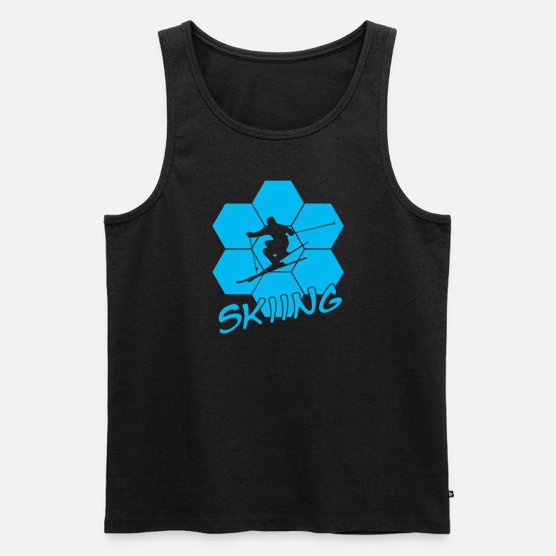Ski - Männer Premium Bio Tank Top - Schwarz