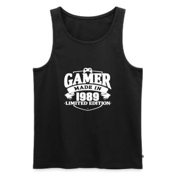 Gamer made in 1989 - Men's Premium Organic Tank Top - black - Front - AI Model Male 178 light (178cm)