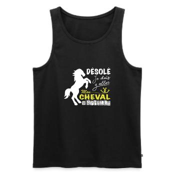 Horse Shirt • Reiten • Pony Geschenke - Männer Premium Bio Tank Top - Schwarz - Vorne - AI Model Male 178 light (178cm)