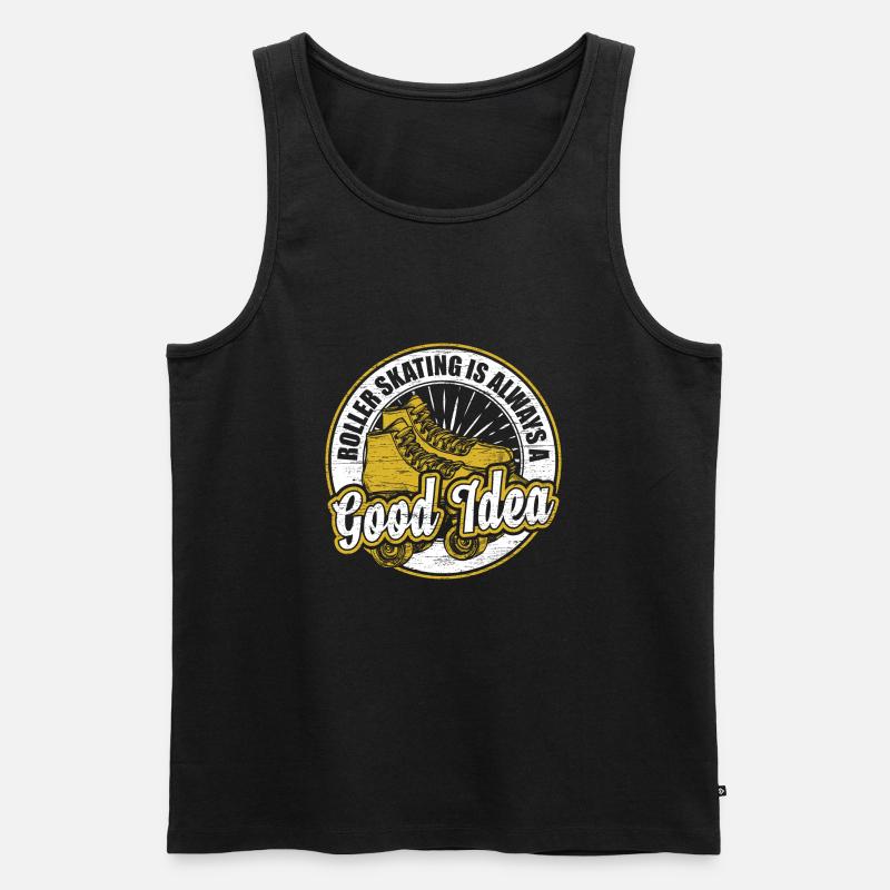 Rollschuhlaufen Rollschuhe - Männer Premium Bio Tank Top - Schwarz