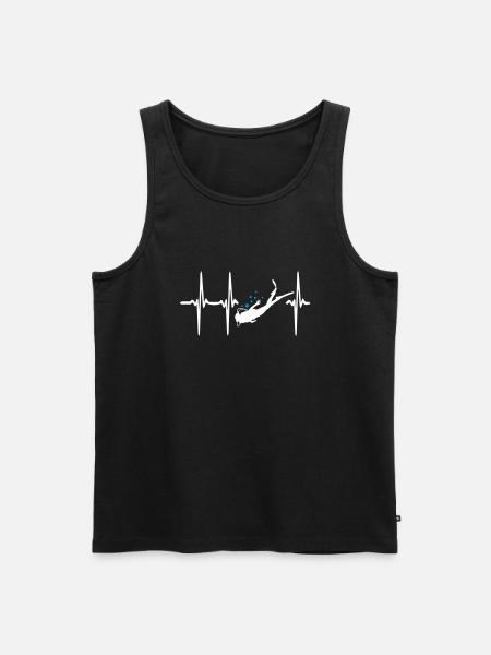 Heart Beat Diving - Männer Premium Bio Tank Top - Schwarz