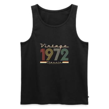 Vintage Classic 1972 - Men's Premium Organic Tank Top - black - Front - AI Model Male 178 light (178cm)