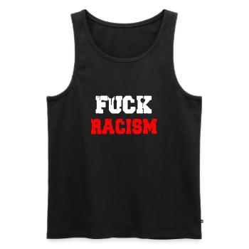Fuck Racism T-shirt Mouvement pour la paix humain - Débardeur bio Premium Homme - noir - Devant - AI Model Male 178 light (178cm)