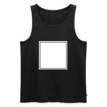 Square White Self-Design - Men's Premium Organic Tank Top - black - Front - Michal (187cm)