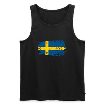 Suèdeflaggeretro - Débardeur bio Premium Homme - noir - Devant - Michal (187cm)
