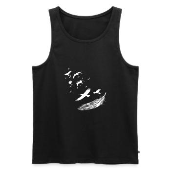 Bird-free & feather-light - Men's Premium Organic Tank Top - black - Front - AI Model Male 178 light (178cm)