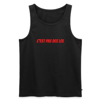 c'est pas des lol - Débardeur bio Premium Homme - noir - Devant - AI Model Male 178 light (178cm)