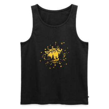 Golden sunset in the mountain. - Men's Premium Organic Tank Top - black - Front - Michal (187cm)