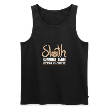 Running Shirt Sloth Running Team Let's Take A Nap Ins - Men's Premium Organic Tank Top - black - Front - Michal (187cm)