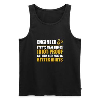 ENGINEERS - we save the world - Männer Premium Bio Tank Top - Schwarz - Vorne - AI Model Male 178 light (178cm)