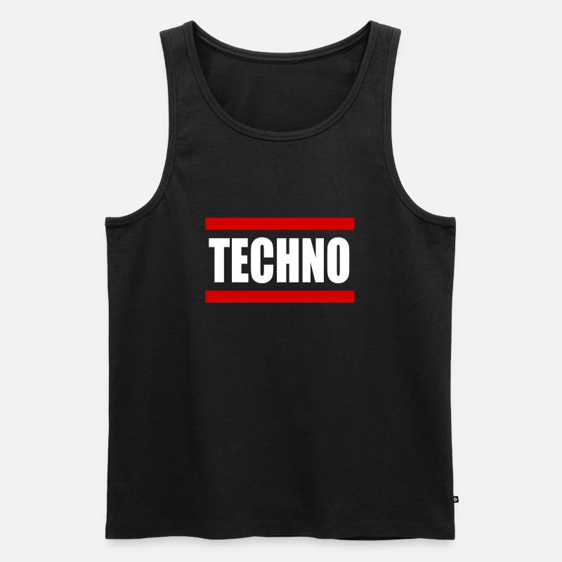 Techno Rave Musik - Männer Premium Bio Tank Top - Schwarz