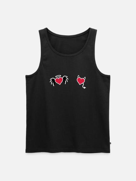 Heart angel devil - Men's Premium Organic Tank Top - black