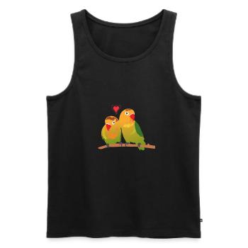 Lovebirds Unzertrennliche Vogelgattung Kuscheln - Männer Premium Bio Tank Top - Schwarz - Vorne - AI Model Male 178 light (178cm)