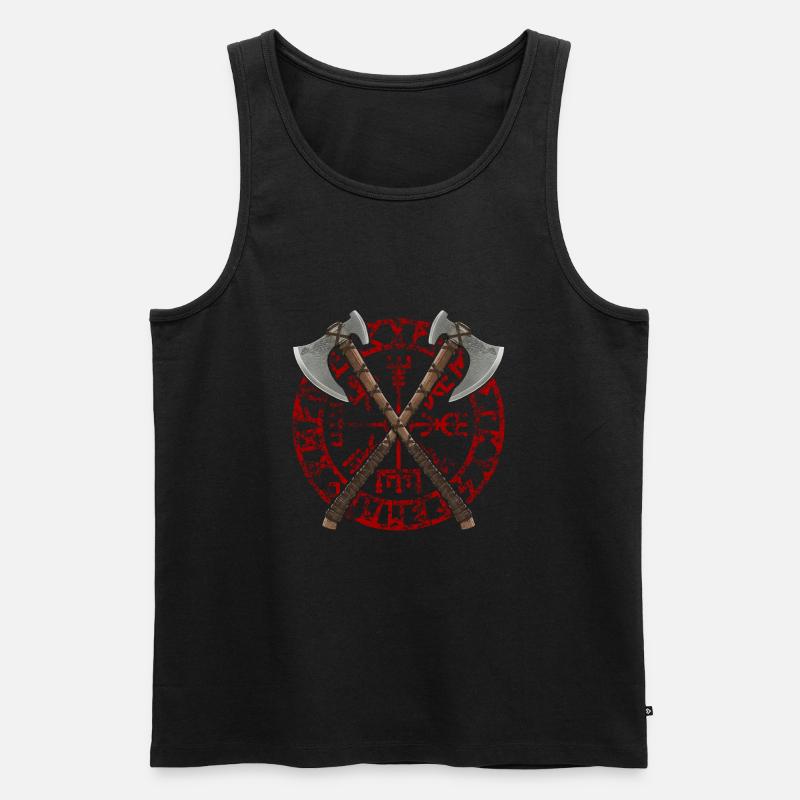 Wikinger Äxte (rot) - Männer Premium Bio Tank Top - Schwarz