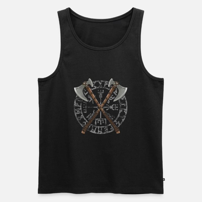 Wikinger Äxte (grau) - Männer Premium Bio Tank Top - Schwarz