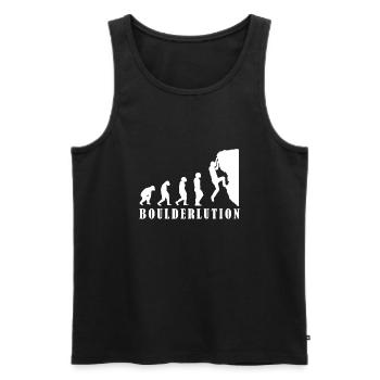 Bouldern Klettern Evolution Bergsteiger Geschenk - Männer Premium Bio Tank Top - Schwarz - Vorne - Michal (187cm)