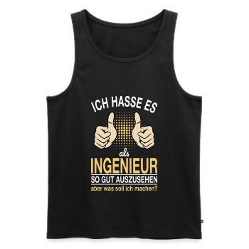Ingenieur Spruch - Männer Premium Bio Tank Top - Schwarz - Vorne - Michal (187cm)