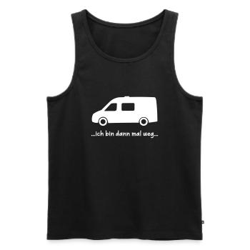 Sprinter Van - ich bin dann mal weg - weiß - Männer Premium Bio Tank Top - Schwarz - Vorne - AI Model Male 178 light (178cm)