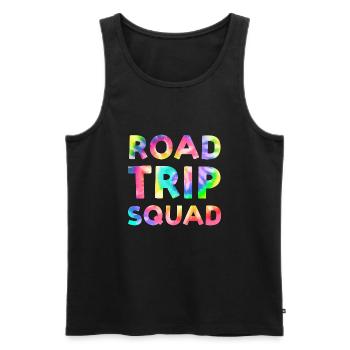 Road trip Voyage en groupe Vacances en voiture en famille - Débardeur bio Premium Homme - noir - Devant - Michal (187cm)