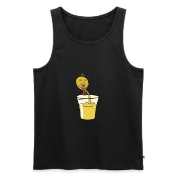 Lemon pees lemonade - Men's Premium Organic Tank Top - black - Front - AI Model Male 178 light (178cm)