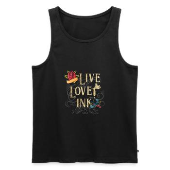 Tattoo Tattoo Tattooist Tattoo Artist - Men's Premium Organic Tank Top - black - Front - Michal (187cm)