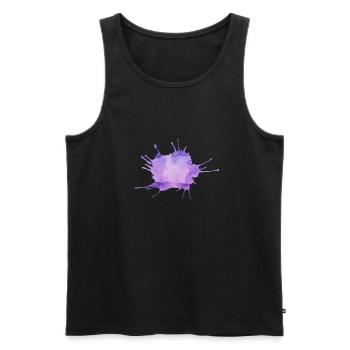 Splashes of colour - Men's Premium Organic Tank Top - black - Front - AI Model Male 178 light (178cm)
