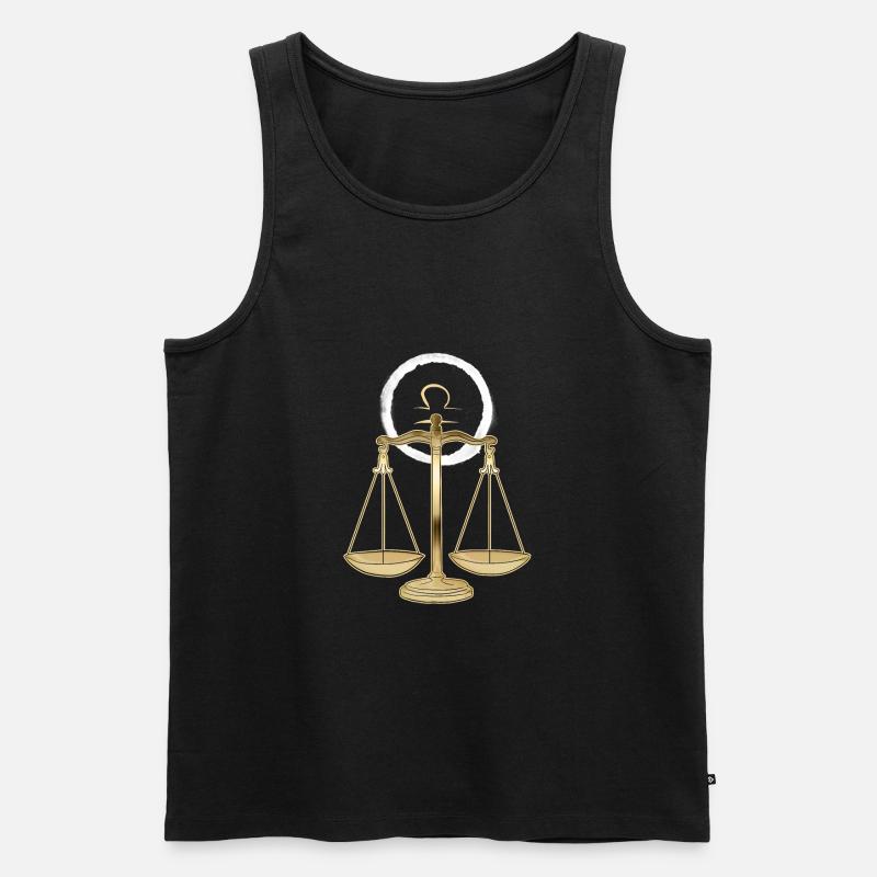 Sternzeichen Waage Libra - Männer Premium Bio Tank Top - Schwarz