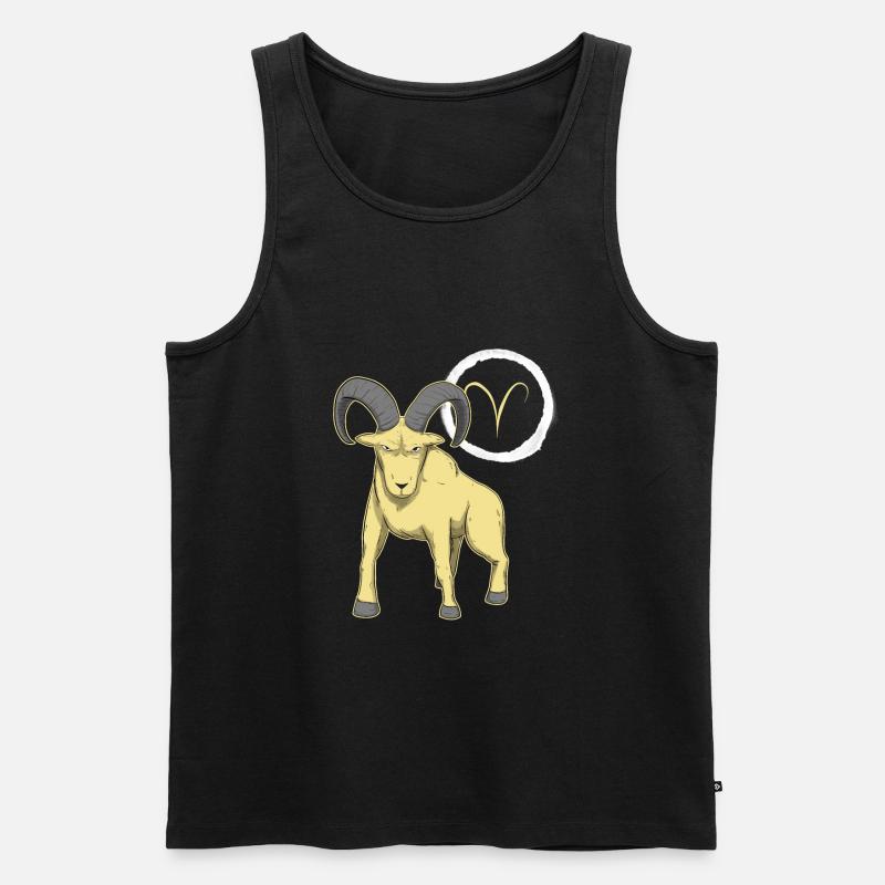 Sternzeichen Widder Aries - Männer Premium Bio Tank Top - Schwarz