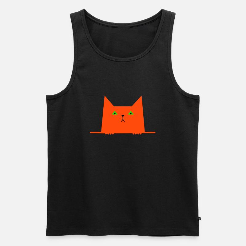 lustige Katze - Männer Premium Bio Tank Top - Schwarz