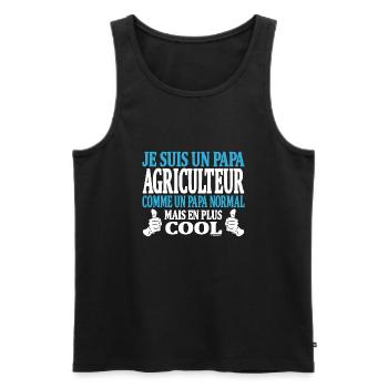 Je suis un papa agriculteur - Débardeur bio Premium Homme - noir - Devant - Michal (187cm)