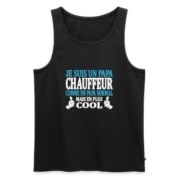Je suis un papa chauffeur - Débardeur bio Premium Homme - noir - Devant - Michal (187cm)