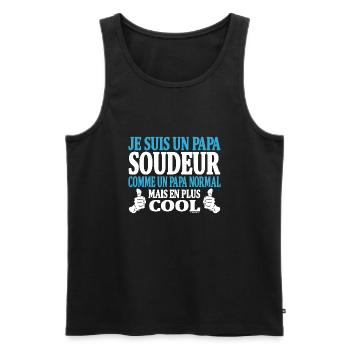 Je suis un papa soudeur - Débardeur bio Premium Homme - noir - Devant - Michal (187cm)