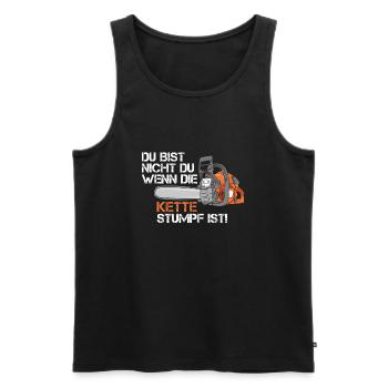 Forstwirt Förster Holzfäller Schreiner Kette - Männer Premium Bio Tank Top - Schwarz - Vorne - Michal (187cm)