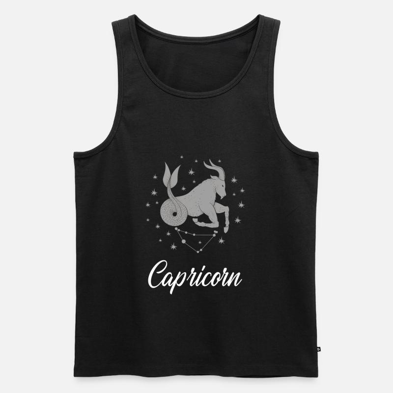 Sternzeichen Sternzeichen Steinbock - Männer Premium Bio Tank Top - Schwarz