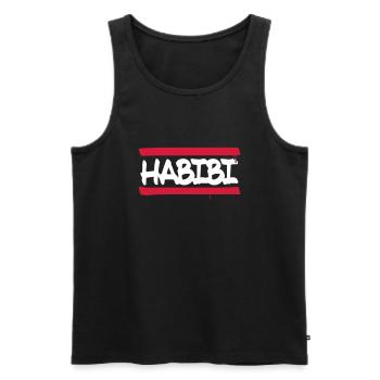 Ha - Men's Premium Organic Tank Top - black - Front - AI Model Male 178 light (178cm)