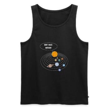 Astrologie Physique Nerd Motif Dont Mass With Me - Débardeur bio Premium Homme - noir - Devant - Michal (187cm)
