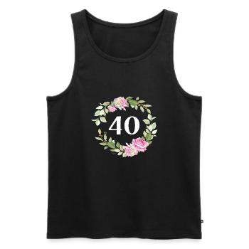 40th Birthday Flowers Motifs Fortieth 40 - Men's Premium Organic Tank Top - black - Front - Michal (187cm)