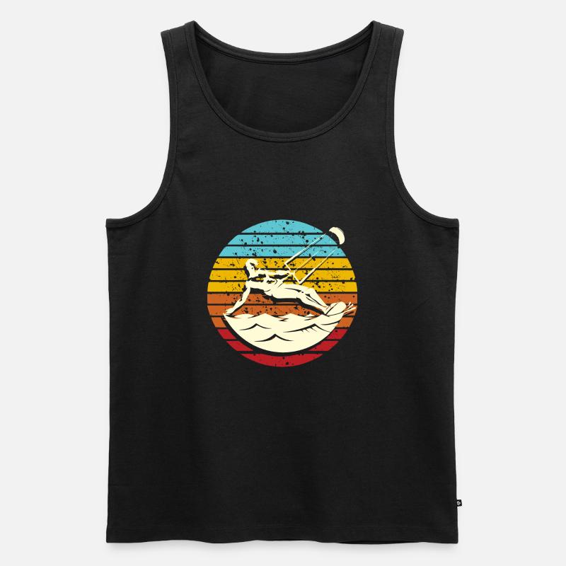 Kitefigur Kitesurfen Kiting - Männer Premium Bio Tank Top - Schwarz