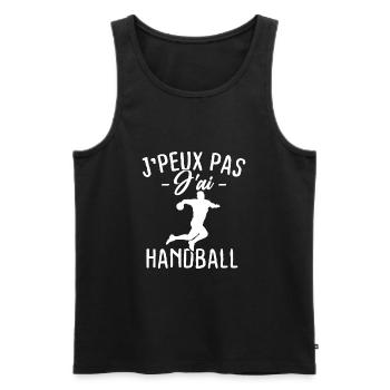 Je peux pas j'ai Handball - Débardeur bio Premium Homme - noir - Devant - Michal (187cm)