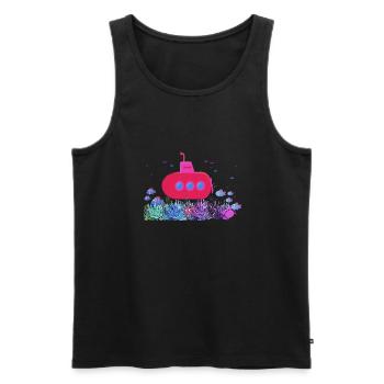 submarine,boat,submarine,sea,fish,crab,starfish - Men's Premium Organic Tank Top - black - Front - AI Model Male 178 light (178cm)