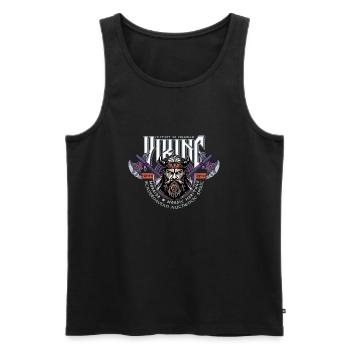 VIKING, VICTORY OR VALHALLA! - Débardeur bio Premium Homme - noir - Devant - Michal (187cm)