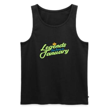 Legends Are Born In January - Men's Premium Organic Tank Top - black - Front - AI Model Male 178 light (178cm)