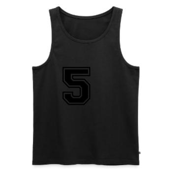 5 Nummer Fünf Ziffer Zahl Rückennummer Geschenk - Männer Premium Bio Tank Top - Schwarz - Vorne - Michal (187cm)