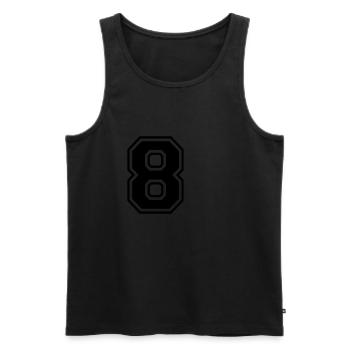 8 Numéro 8 Chiffre Numéro De Numéro de Dossier Cadeau - Débardeur bio Premium Homme - noir - Devant - AI Model Male 178 light (178cm)