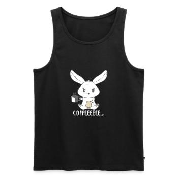 Angry and sleepy coffee rabbit - Men's Premium Organic Tank Top - black - Front - AI Model Male 178 light (178cm)