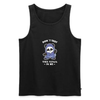 Karate Ninja Panda - Männer Premium Bio Tank Top - Schwarz - Vorne - AI Model Male 178 light (178cm)