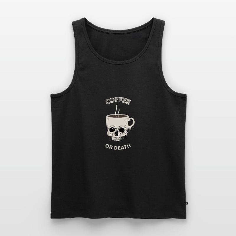 Kaffee oder Tod Männer Premium Bio Tank Top