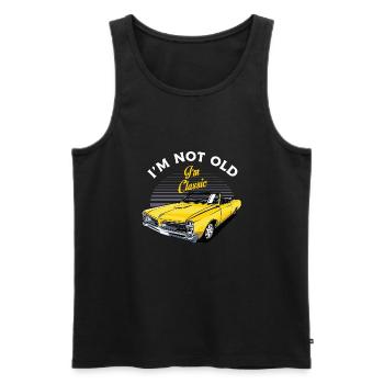 Old school vintage classic vintage car - Débardeur bio Premium Homme - noir - Devant - Michal (187cm)