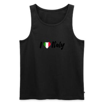 J'adore l'Italie Italie disant avec coeur vacances - Débardeur bio Premium Homme - noir - Devant - AI Model Male 178 light (178cm)